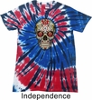 Mens Skull Shirt Sugar Skull with Roses Patriotic Tie Dye Tee T-shirt