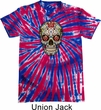 Mens Skull Shirt Sugar Skull with Roses Patriotic Tie Dye Tee T-shirt