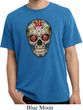Mens Skull Shirt Sugar Skull with Roses Pigment Dyed Tee T-Shirt