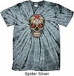 Mens Skull Shirt Sugar Skull with Roses Spider Tie Dye Tee T-shirt
