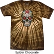 Mens Skull Shirt Sugar Skull with Roses Spider Tie Dye Tee T-shirt