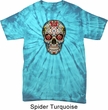 Mens Skull Shirt Sugar Skull with Roses Spider Tie Dye Tee T-shirt