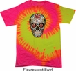 Mens Skull Shirt Sugar Skull with Roses Tie Dye Tee T-shirt