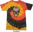 Mens Skull Shirt Sugar Skull with Roses Tie Dye Tee T-shirt