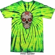 Mens Skull Shirt Sugar Skull with Roses Tie Dye Tee T-shirt