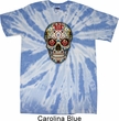Mens Skull Shirt Sugar Skull with Roses Twist Tie Dye Tee T-shirt