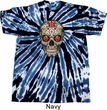 Mens Skull Shirt Sugar Skull with Roses Twist Tie Dye Tee T-shirt