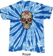 Mens Skull Shirt Sugar Skull with Roses Twist Tie Dye Tee T-shirt