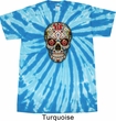 Mens Skull Shirt Sugar Skull with Roses Twist Tie Dye Tee T-shirt