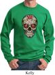 Mens Skull Sweatshirt Sugar Skull with Roses Sweat Shirt