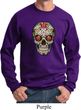 Mens Skull Sweatshirt Sugar Skull with Roses Sweat Shirt