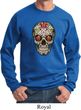 Mens Skull Sweatshirt Sugar Skull with Roses Sweat Shirt