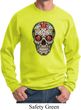 Mens Skull Sweatshirt Sugar Skull with Roses Sweat Shirt