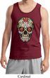 Mens Skull Tanktop Sugar Skull with Roses Tank Top