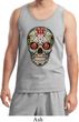 Mens Skull Tanktop Sugar Skull with Roses Tank Top