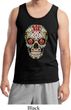 Mens Skull Tanktop Sugar Skull with Roses Tank Top