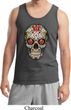 Mens Skull Tanktop Sugar Skull with Roses Tank Top