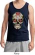 Mens Skull Tanktop Sugar Skull with Roses Tank Top