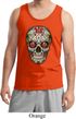 Mens Skull Tanktop Sugar Skull with Roses Tank Top