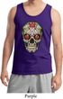 Mens Skull Tanktop Sugar Skull with Roses Tank Top
