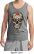 Mens Skull Tanktop Sugar Skull with Roses Tank Top