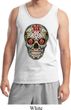 Mens Skull Tanktop Sugar Skull with Roses Tank Top