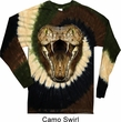 Mens Snake Shirt Big Cobra Snake Face Long Sleeve Tie Dye Tee T-shirt