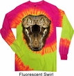 Mens Snake Shirt Big Cobra Snake Face Long Sleeve Tie Dye Tee T-shirt