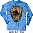 Mens Snake Shirt Big Cobra Snake Face Long Sleeve Tie Dye Tee T-shirt