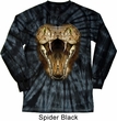 Mens Snake Shirt Big Cobra Snake Face Long Sleeve Tie Dye Tee T-shirt