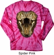 Mens Snake Shirt Big Cobra Snake Face Long Sleeve Tie Dye Tee T-shirt