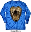 Mens Snake Shirt Big Cobra Snake Face Long Sleeve Tie Dye Tee T-shirt
