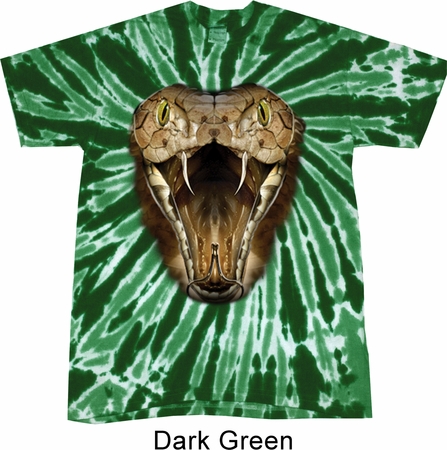 Mens Snake Shirt Big Cobra Snake Face Twist Tie Dye Tee T-shirt