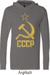 Mens Soviet Shirt CCCP Distressed Lightweight Hoodie Tee