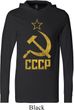 Mens Soviet Shirt CCCP Distressed Lightweight Hoodie Tee