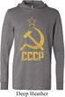 Mens Soviet Shirt CCCP Distressed Lightweight Hoodie Tee
