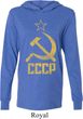 Mens Soviet Shirt CCCP Distressed Lightweight Hoodie Tee