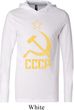Mens Soviet Shirt CCCP Distressed Lightweight Hoodie Tee