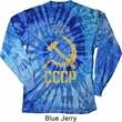 Mens Soviet Shirt CCCP Distressed Long Sleeve Tie Dye Tee T-shirt