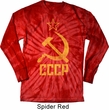 Mens Soviet Shirt CCCP Distressed Long Sleeve Tie Dye Tee T-shirt