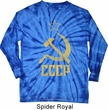Mens Soviet Shirt CCCP Distressed Long Sleeve Tie Dye Tee T-shirt
