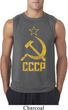 Mens Soviet Shirt CCCP Distressed Sleeveless Tee T-Shirt