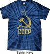 Mens Soviet Shirt CCCP Distressed Spider Tie Dye Tee T-shirt