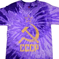 Mens Soviet Shirt CCCP Distressed Tie Dye Tee T-shirt