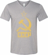 Mens Soviet Shirt CCCP Distressed Tri Blend V-neck Tee