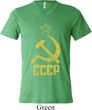 Mens Soviet Shirt CCCP Distressed Tri Blend V-neck Tee