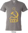 Mens Soviet Shirt CCCP Distressed Tri Blend V-neck Tee