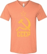 Mens Soviet Shirt CCCP Distressed Tri Blend V-neck Tee