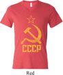 Mens Soviet Shirt CCCP Distressed Tri Blend V-neck Tee