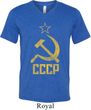 Mens Soviet Shirt CCCP Distressed Tri Blend V-neck Tee